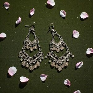 Elegant Silver Chandelier Earrings